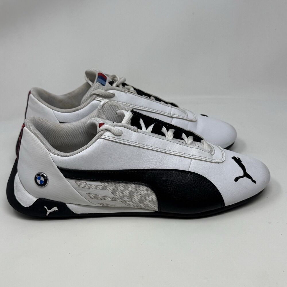 Puma R Cat Bmw Motorsport Sneakers Mens 7 White Black Leather Shoes 339933-02